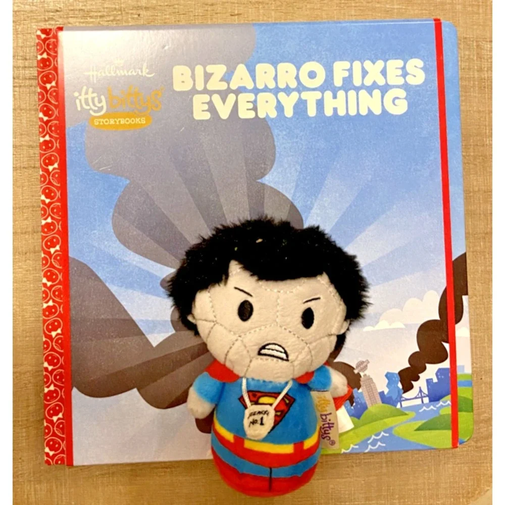 SUPERMAN/CLARK KENT Plush & BIZARRO FIXES EVERYTHING Storybook Plush Itty Bittys